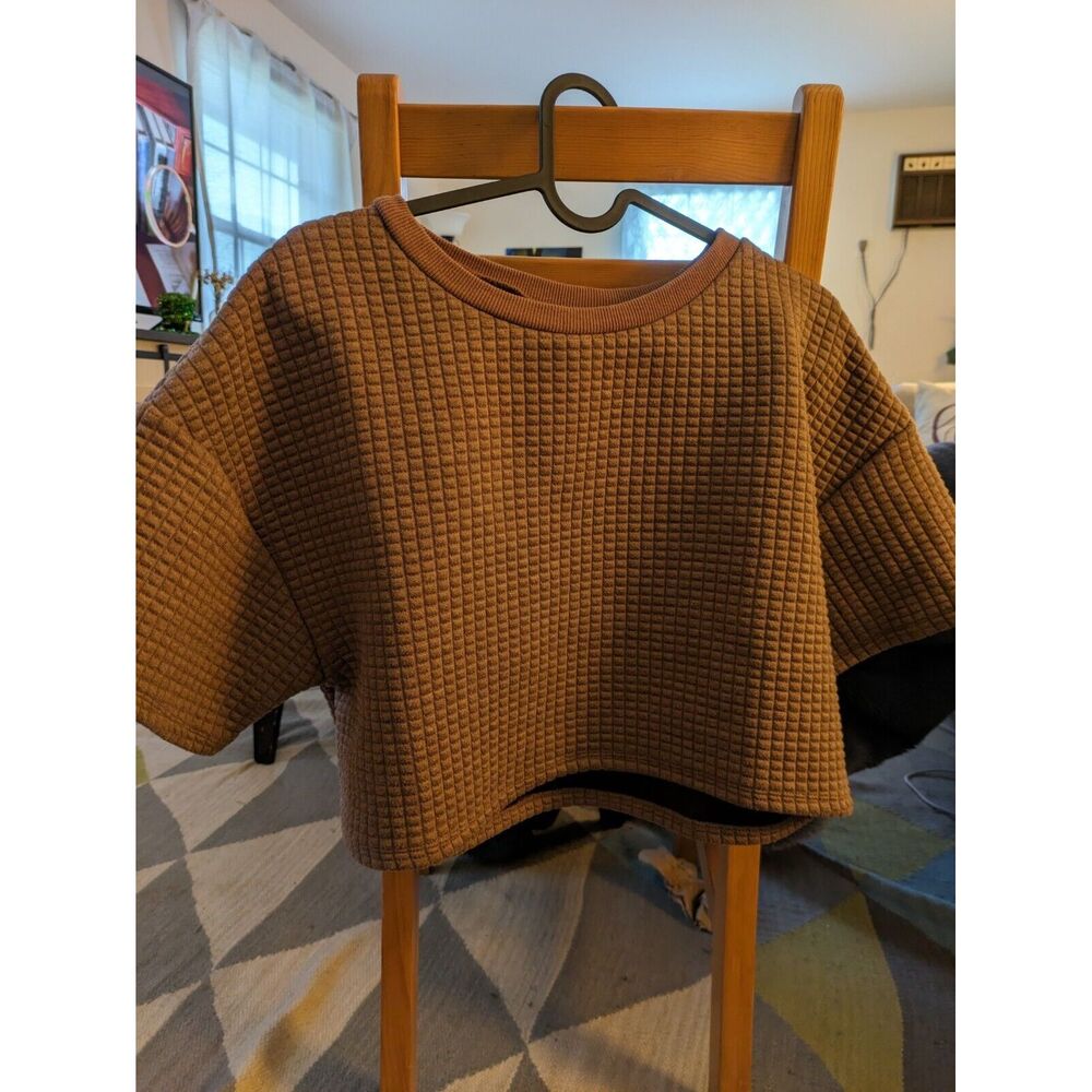 Blanc Large Crop Top Brown